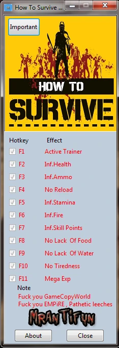 How to Survive: Трейнер/Trainer (+10) [Update 3] {MrAntiFun}