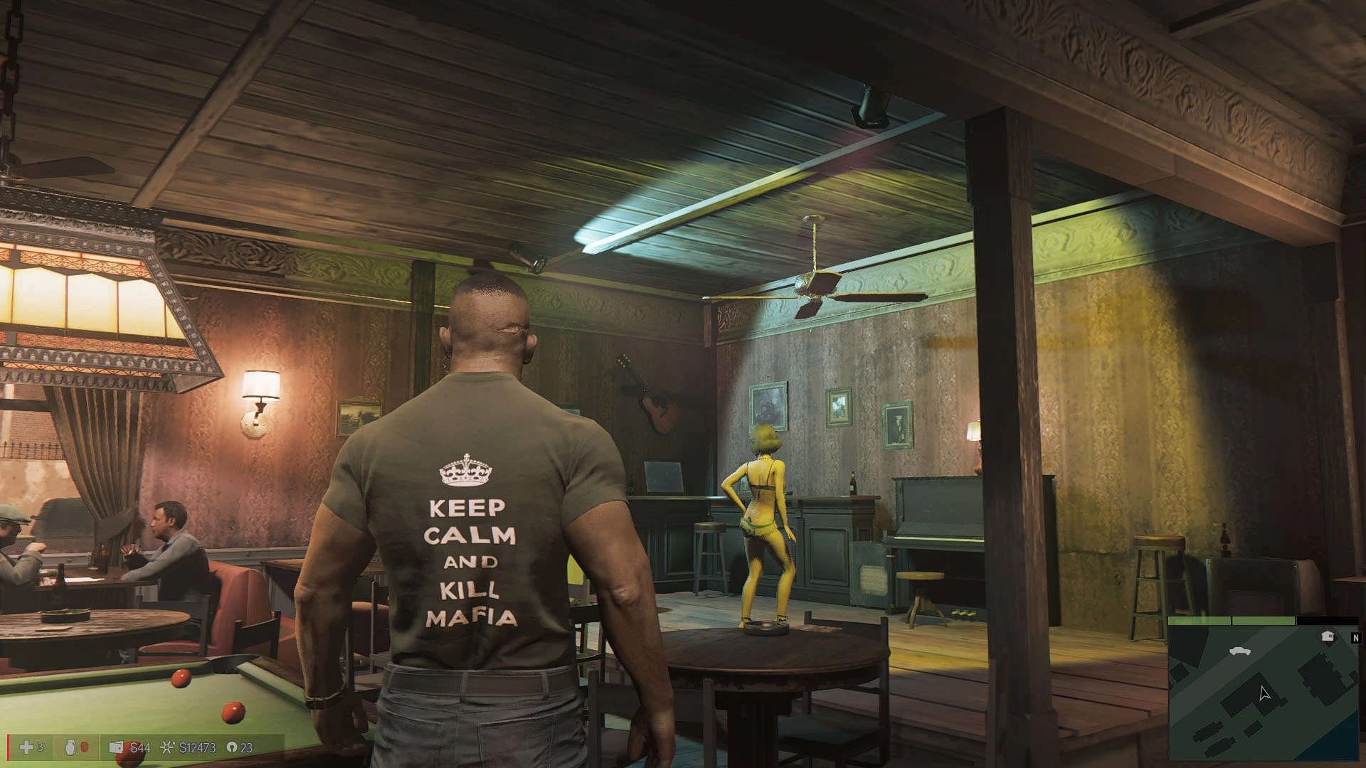 Mafia 3 "Надпись "Keep Calm & Kill Mafia" на майке Линкольна"