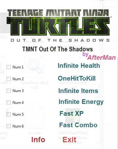 Teenage Mutant Ninja Turtles ~ Out of the Shadows: Трейнер/Trainer (+6) [All Version's] {AfterMan}