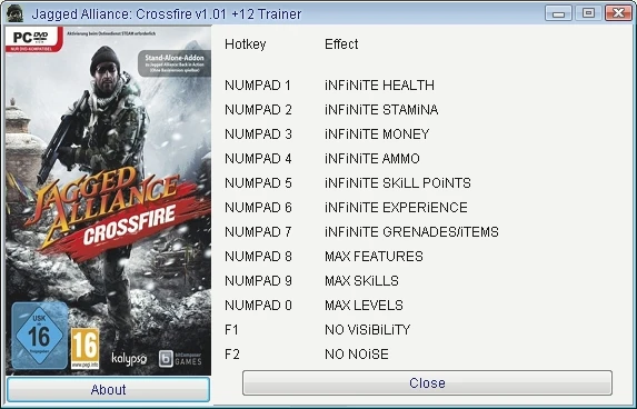 Jagged Alliance - Crossfire: Трейнер/Trainer (+12) [1.01] {GRIZZLY/PlayGround.ru}