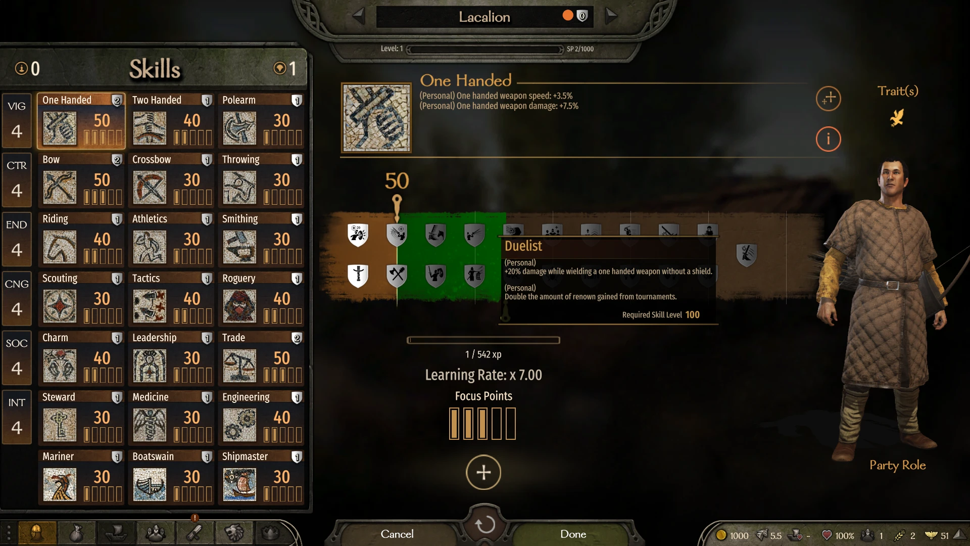 Mount & Blade 2: Bannerlord "Мод настройки персонажа" [v1.0.1]