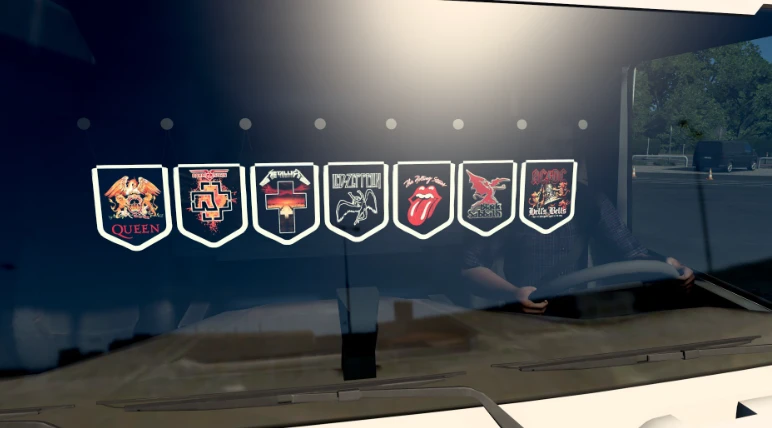 Euro Truck Simulator 2 "Набор вымпелов рок-групп - Rock Bands Pennants" [v1.54]