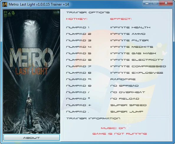 Metro ~ Last Light: Трейнер/Trainer (+14) [1.0.0.15] {GRIZZLY / PlayGround.ru}