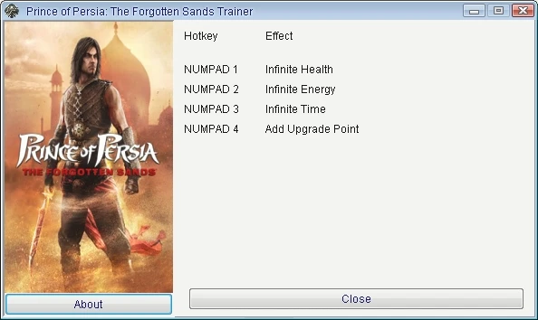 Prince of Persia - The Forgotten Sands: Трейнер/Trainer (+4) [1.0] {GRIZZLY/PlayGround.ru}