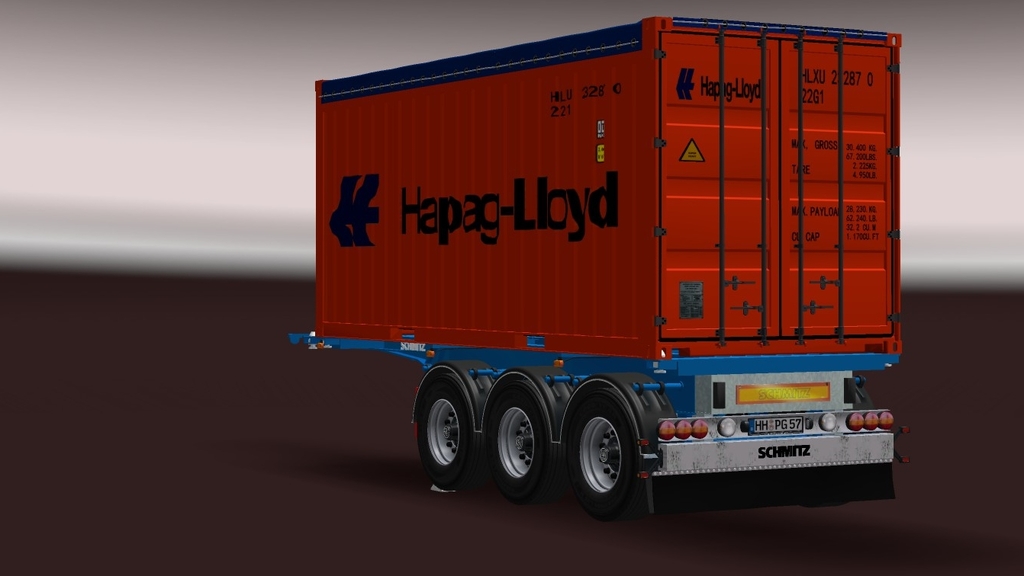 Euro Truck Simulator 2 "Пак прицепов "Schmitz 2ft 3Axeopentop Container"