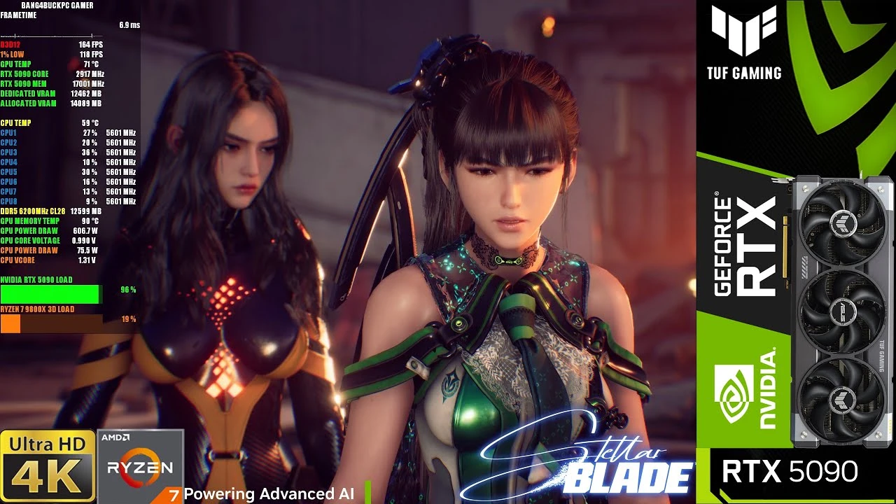 Максимум детализации в Stellar Blade на RTX 5090 - тест FPS