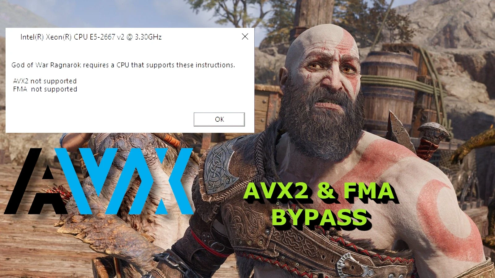 God of War: Ragnarok "Обход требований инструкций AVX2 и FM"