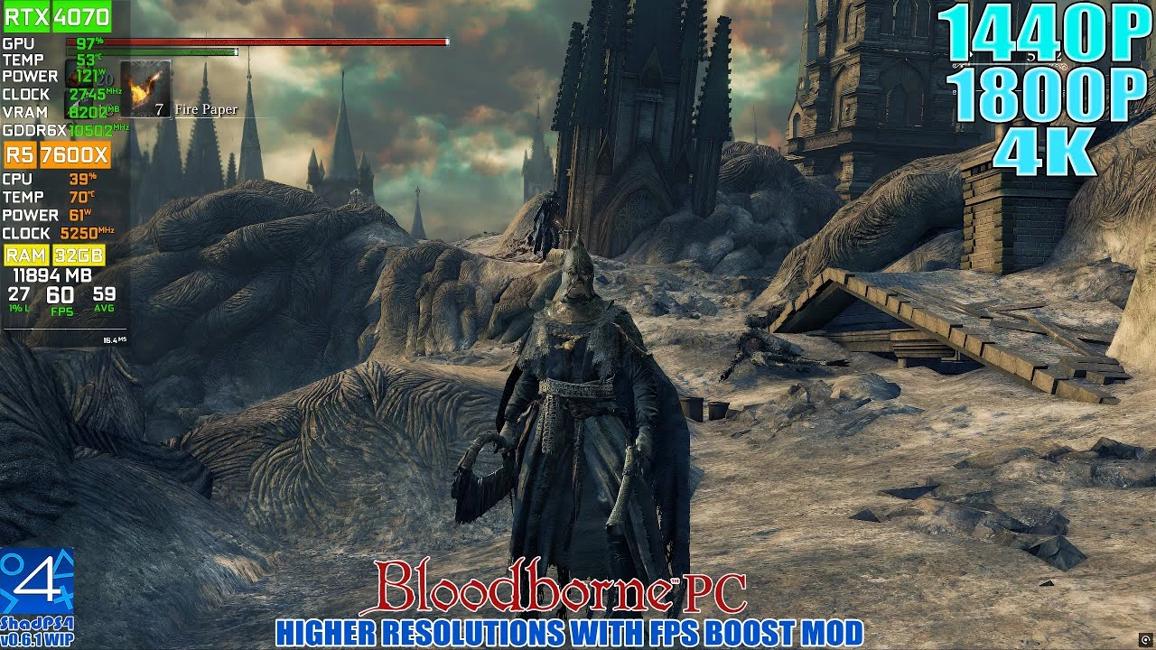 Анализ производительности Bloodborne на ПК в последней версии эмулятора PS4