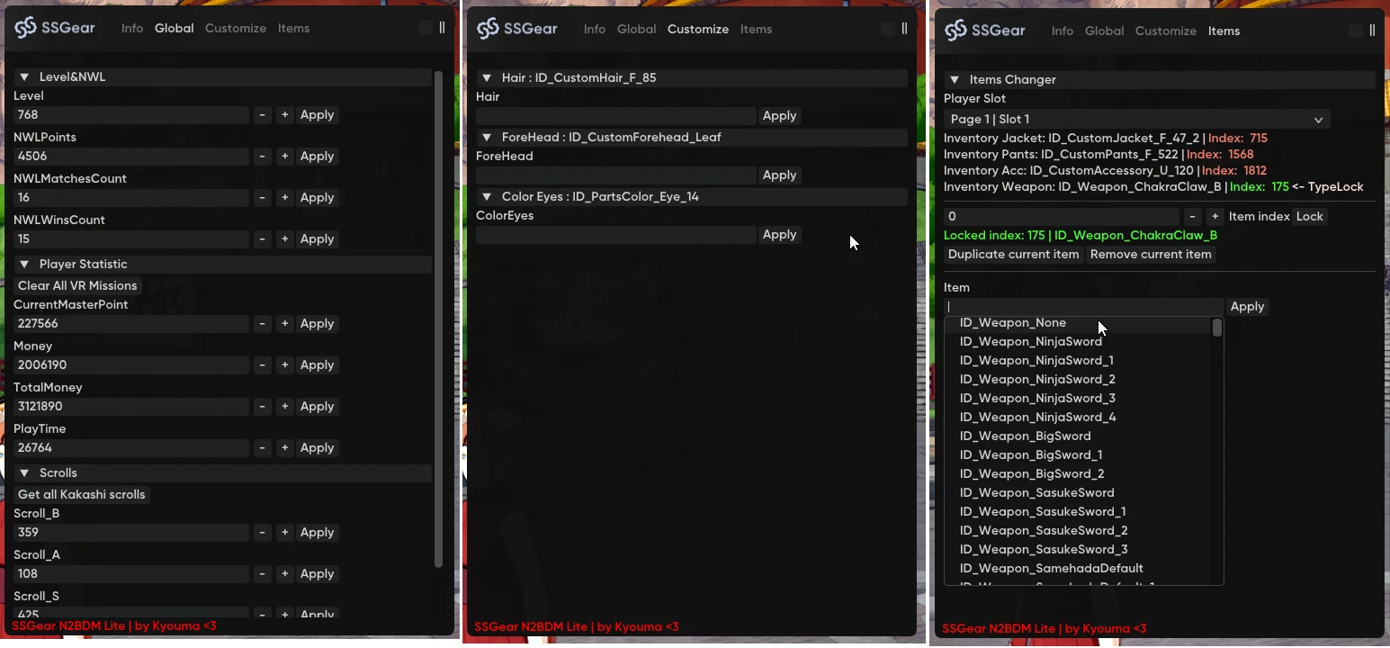 Naruto to Boruto: Shinobi Striker "Дата менеджер" {SSGear/Kyouma}