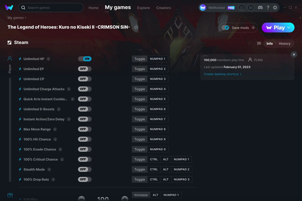 The Legend of Heroes: Kuro no Kiseki 2 - CRIMSON SiN "Трейнер +62" [UPD: 01.02.2023] {FLiNG / WeMod}