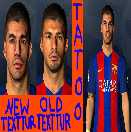 PES 2017 "Suarez New Texture with Tattoo v3"