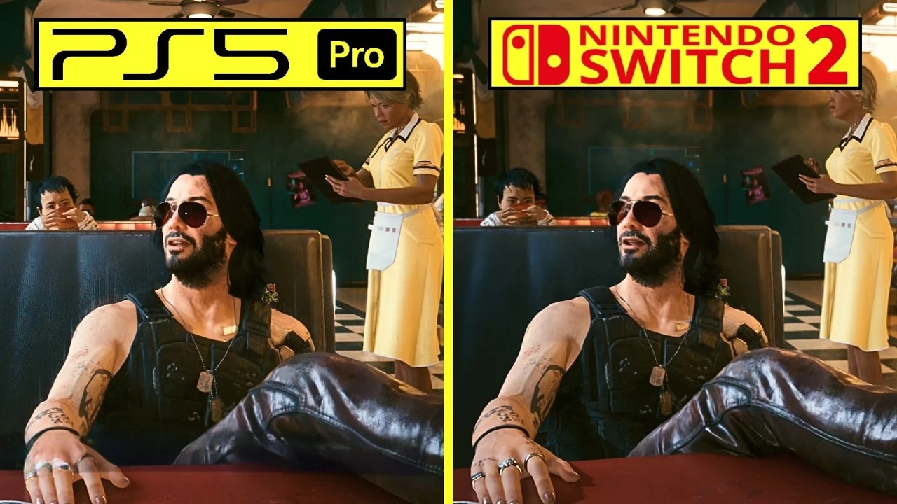 Сравнение графики Cyberpunk 2077 на Switch 2, PS5 и PS5 Pro