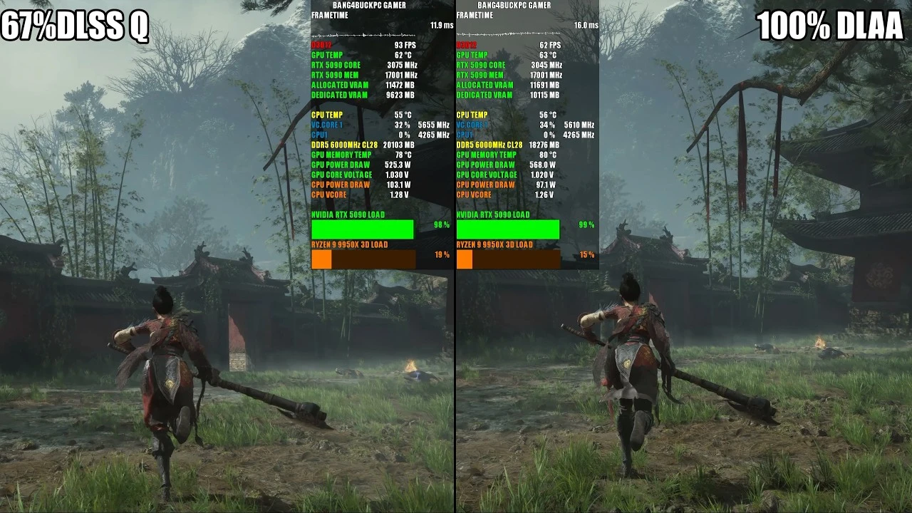 DLSS против DLAA в 4K: работа RTX 5090 в Wuchang: Fallen Feathers