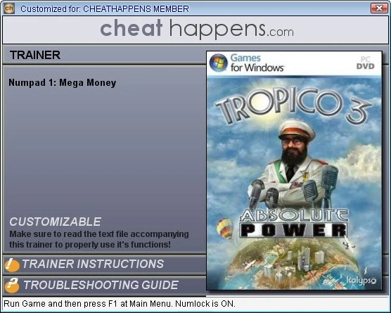 Tropico 3 - Absolute Power: Трейнер (Бесконечные деньги) [2.00.467] {CheatHappens}