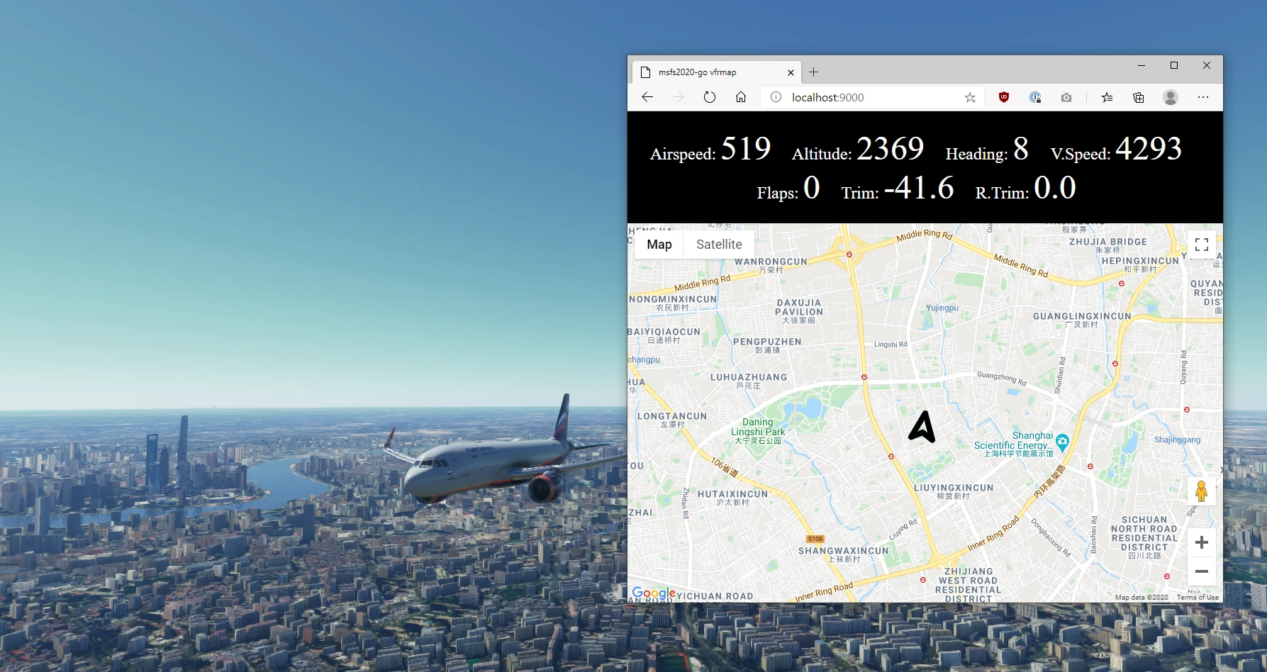 Microsoft Flight Simulator "Улучшенная навигационная карта"