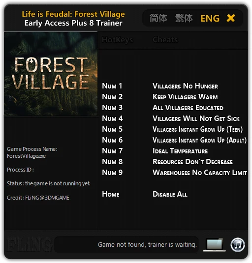Life is Feudal: Forest Village: Трейнер/Trainer (+8) [Update: 23.09.16] {FLiNG}
