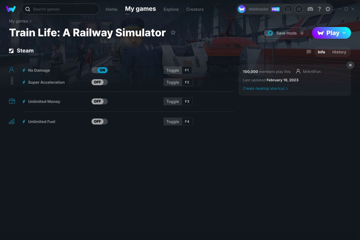 Train Life: A Railway Simulator "Трейнер +4" [UPD: 16.02.2023] {MrAntiFun / WeMod}
