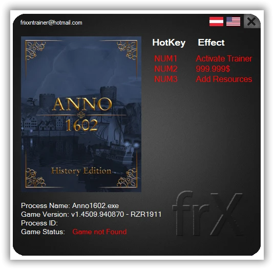 Anno 1602 History Edition: Трейнер/Trainer (+2) [1.4509.940870] {frX}