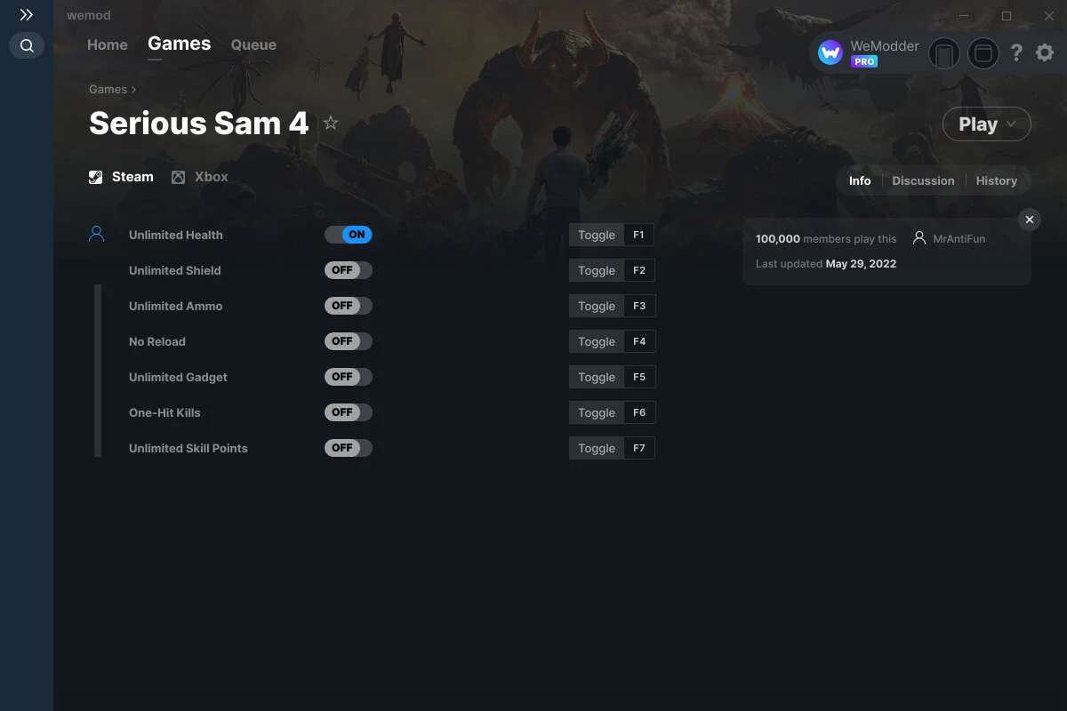 Serious Sam 4 "Трейнер +7" [UPD: 29.05.2022] {MrAntiFun / WeMod}