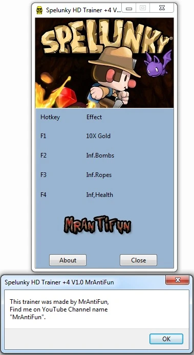 Spelunky HD: Трейнер/Trainer (+4) [1.0] {MrAntiFun}