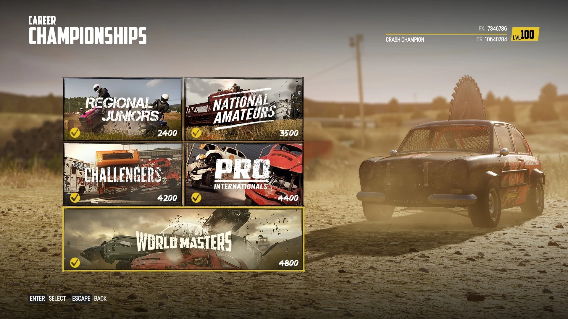 Wreckfest "Сохранение 100% - Всё пройдено и открыто"