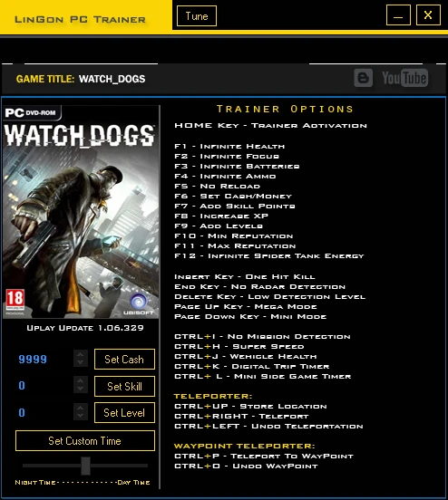 Watch_Dogs: Трейнер/Trainer (+27) [1.06.329] {LinGon}