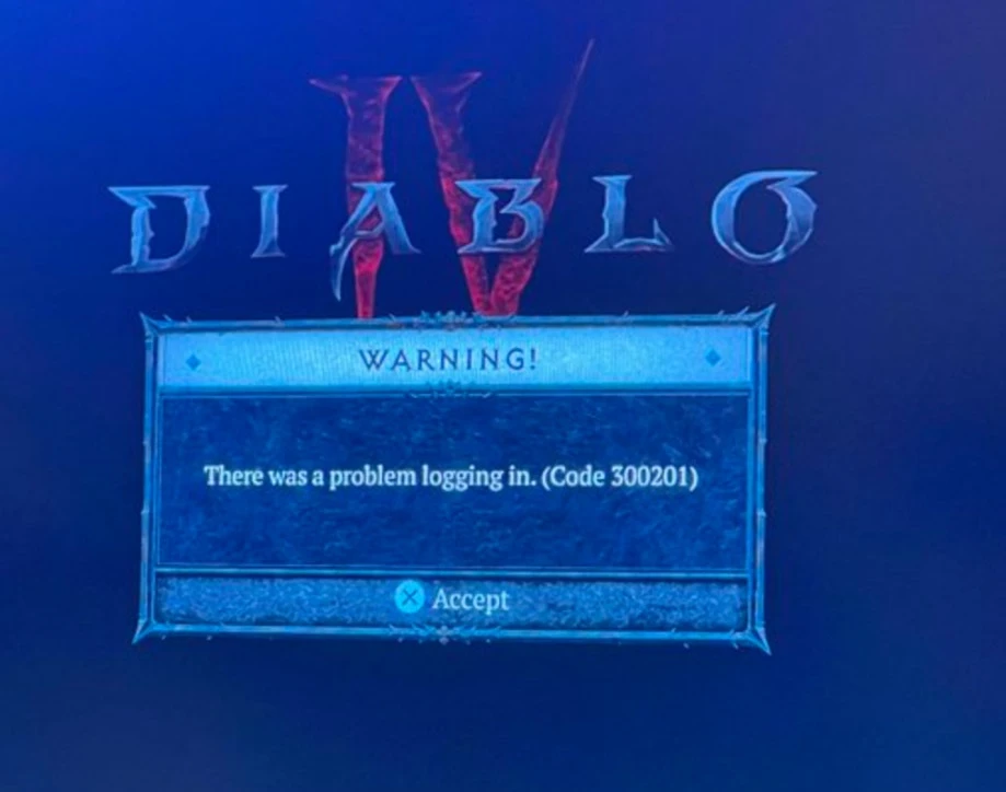 Геймеры Diablo IV не могут зайти в игру из-за ошибки 300201