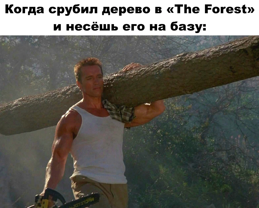 Рубка деревьев в The Forest