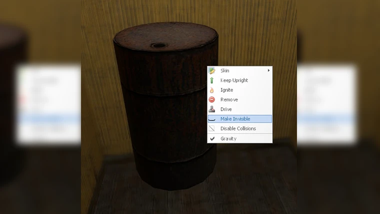 Garry's Mod "Функция быстрой видимости через контекстное меню"
