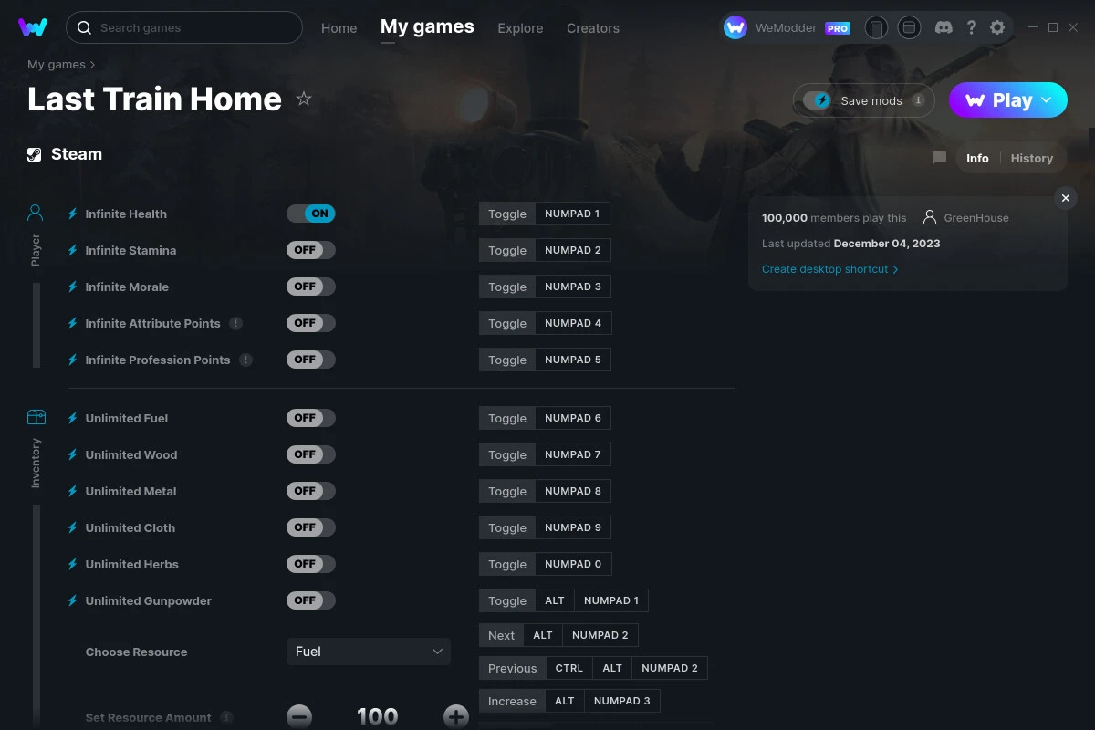 Last Train Home "Трейнер +21" [UPD: 04.12.2023] {GreenHouse / WeMod}