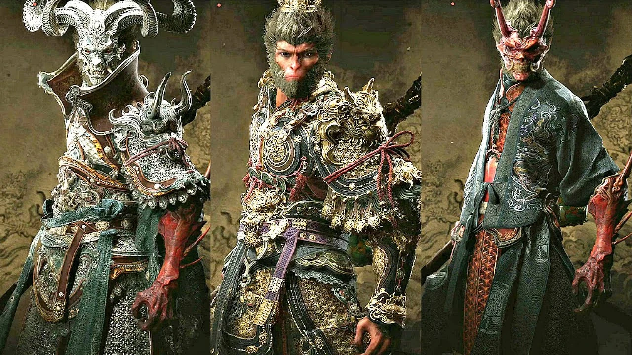 Демонстрация всей брони и оружия Black Myth Wukong