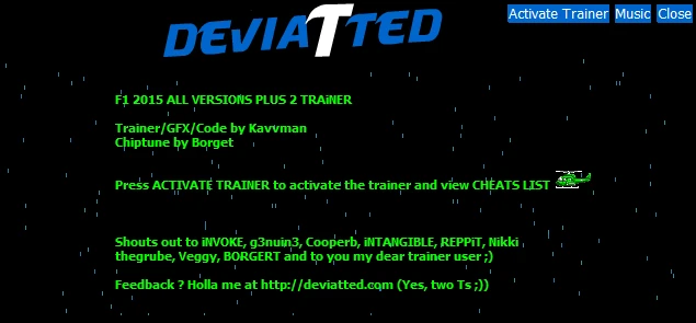 F1 2015: Трейнер/Trainer (+2) [All Versions] {Kavvman / DEVIATED}