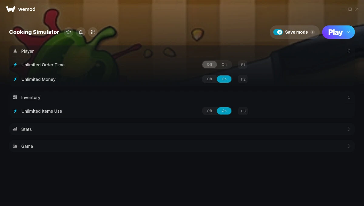 Cooking Simulator "Трейнер +8 от WeMod: Время, деньги, предметы, опыт, репутация"