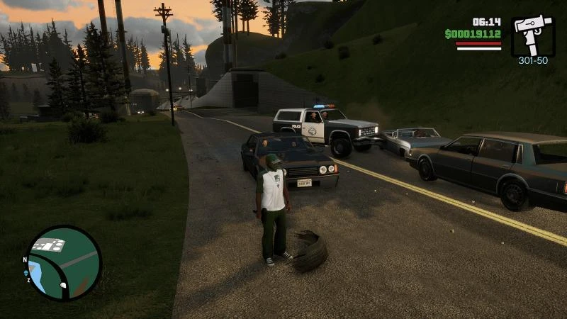 Grand Theft Auto: The Trilogy (San Andreas) "Удаление разорванных покрышек"