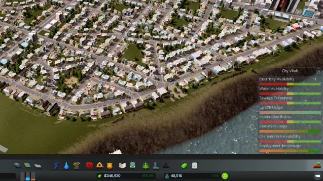 Cities: Skylines "City Vitals Watch - Отображает статистику города в отдельном окне"