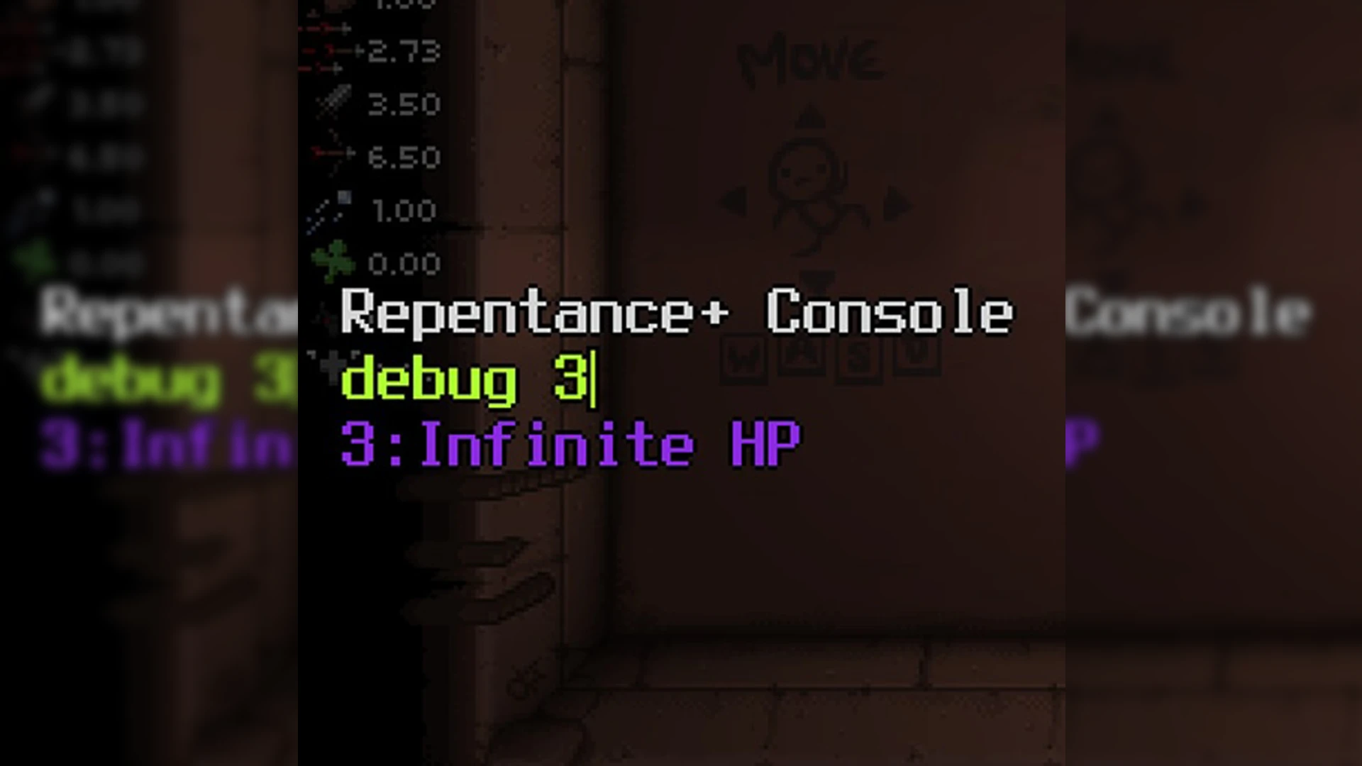 The Binding of Isaac "Мод на автоматическое включение консольной команды на бессмертие"