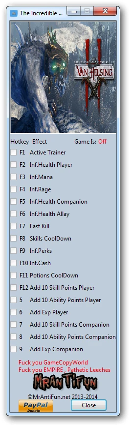 The Incredible Adventures of Van Helsing II: Трейнер/Trainer (+16) [1.3.0d: 64Bit] {MrAntiFun}