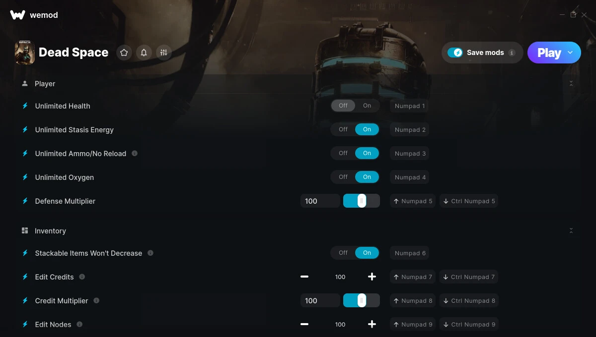 Dead Space Remake "Трейнер +13" [UPD: 09.08.2025] {FLiNG / WeMod}