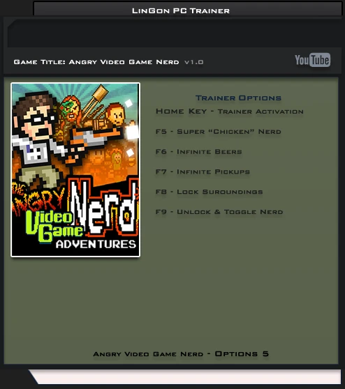 Angry Video Game Nerd Adventures: Трейнер/Trainer (+5) [1.0] {LinGon}