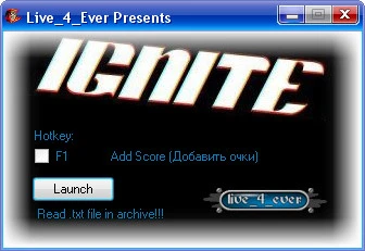 Ignite: Трейнер (+1) [1.0r12] {live_4_ever}