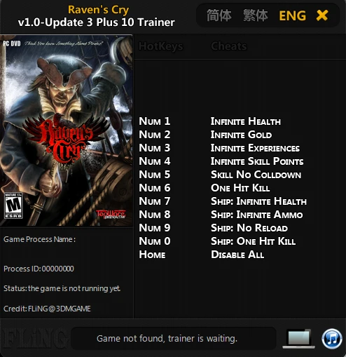 Raven Cry: Трейнер/Trainer (+10) [1.0 ~ Update 3] {FLiNG}