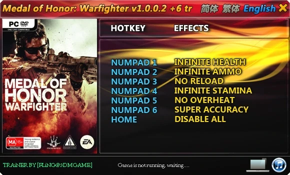 Medal of Honor - Warfighter: Трейнер/Trainer (+6) [1.0.0.2] {FLiNG}