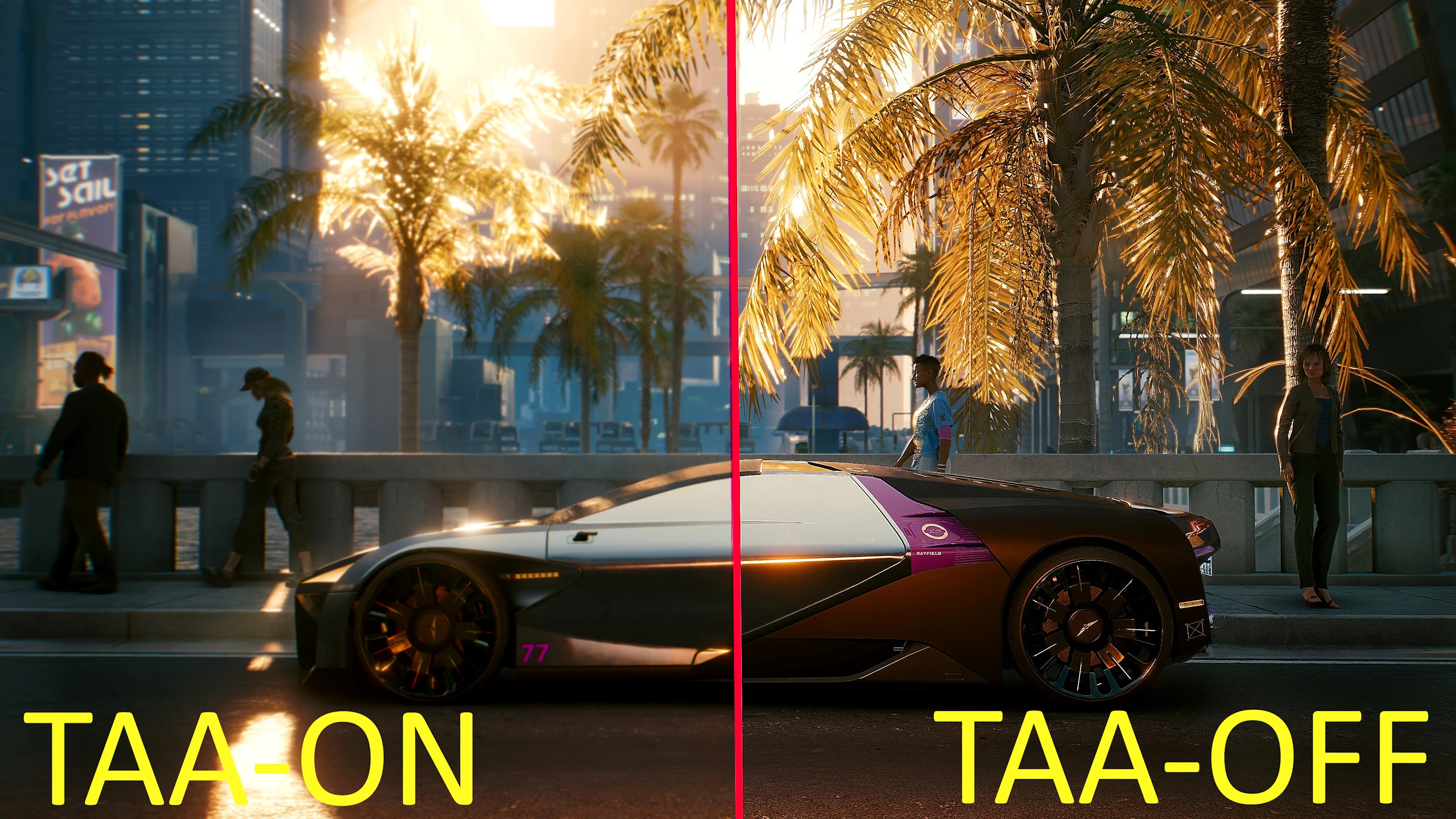 Cyberpunk 2077 "Удаление сглаживания ТАА"