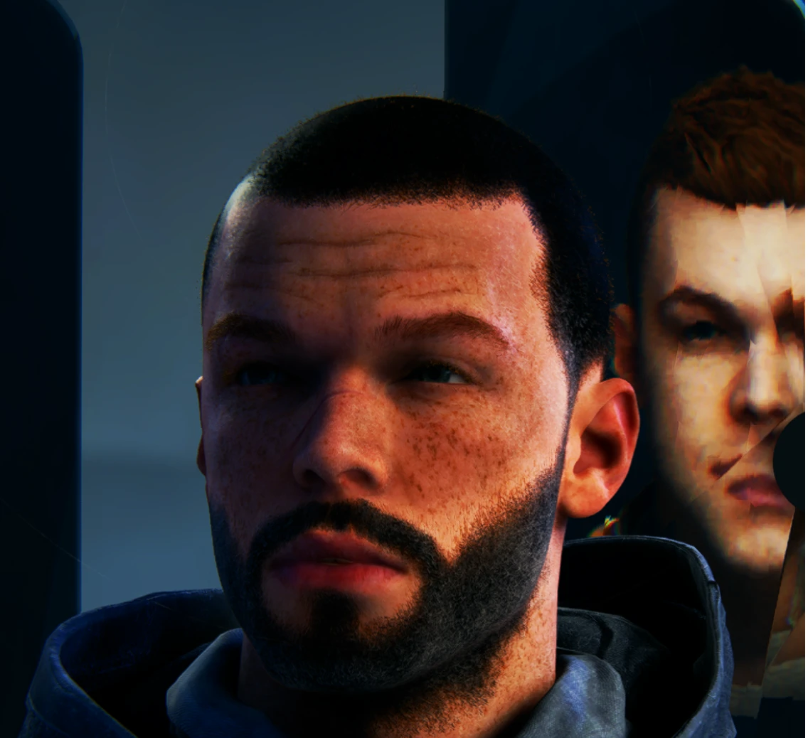 Star Wars Jedi: Survivor "Черные короткие волосы и борода"