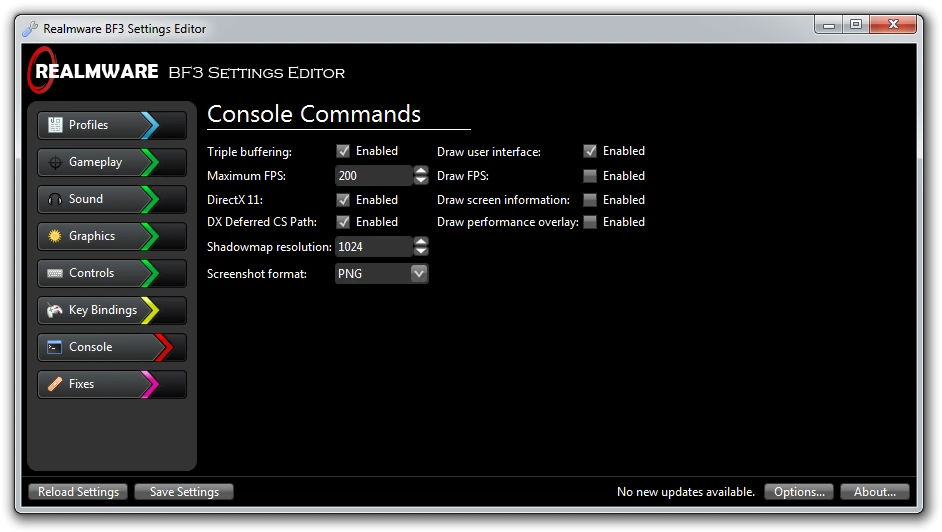 Battlefield 3 "Settings Editor"