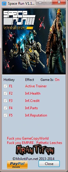 Space Run: Трейнер/Trainer (+4) [1.11e] {MrAntiFun}