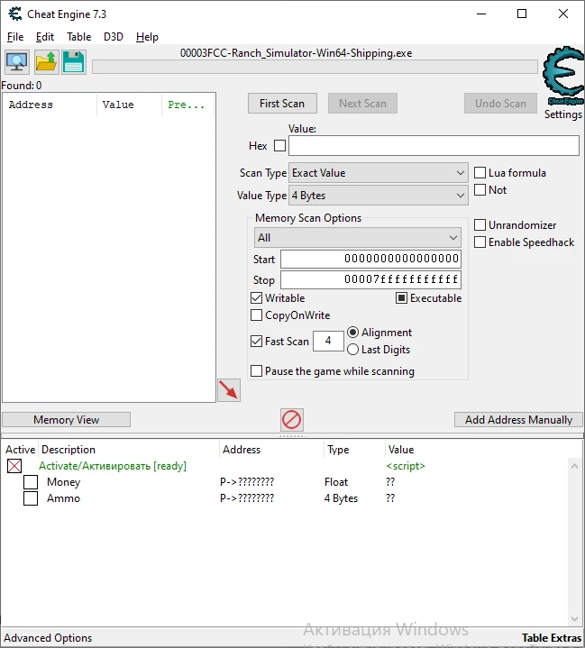 Ranch Simulator: Таблица для Cheat Engine (+2) [v0.573] {P0n4ick}
