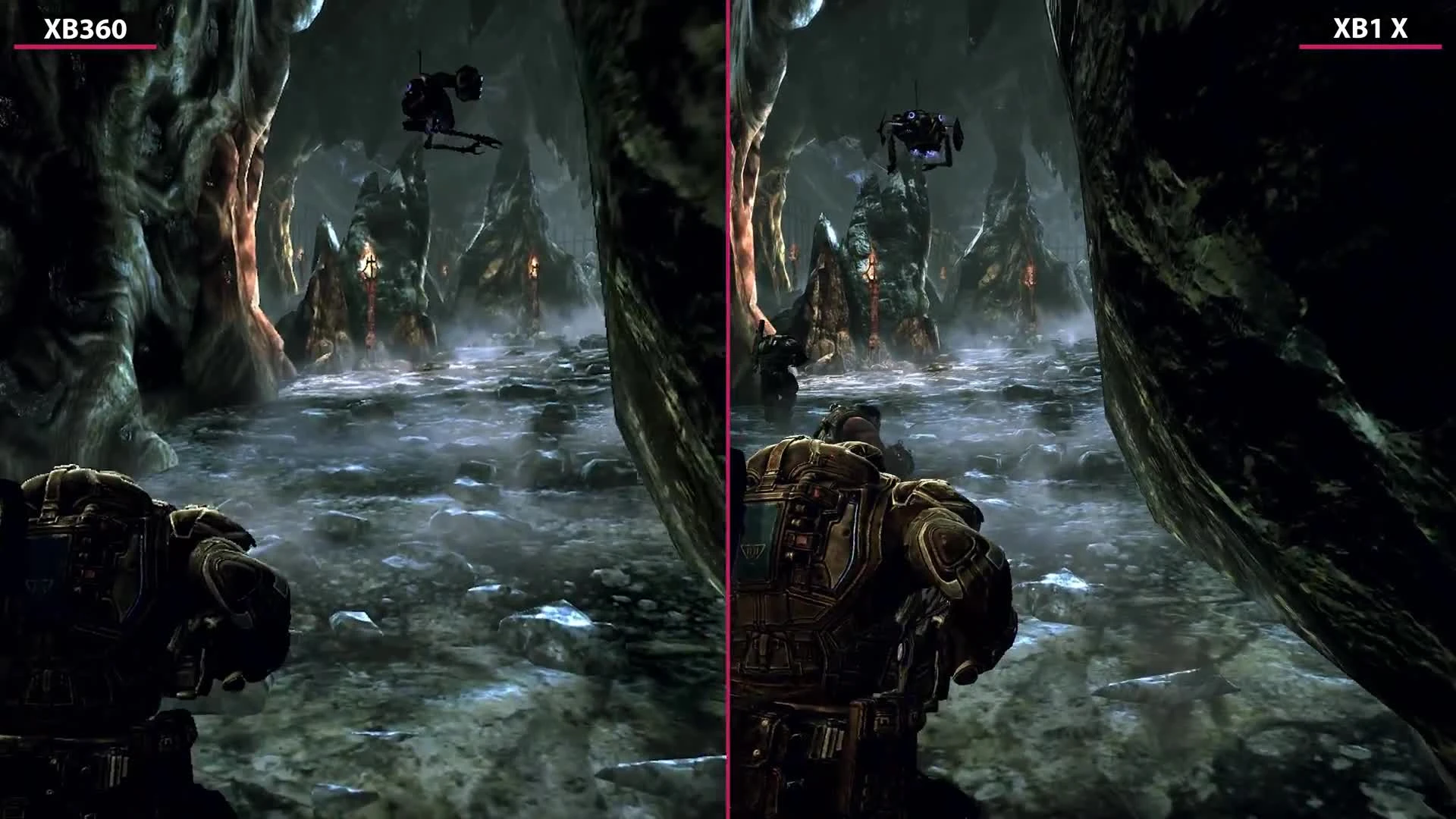 Gears of War 2 - Xbox 360 vs. Xbox One X Сравнение графики