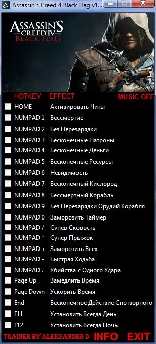 Assassin's Creed 4 ~ Black Flag: Трейнер/Trainer (+20) [1.06] {Aleksander D}