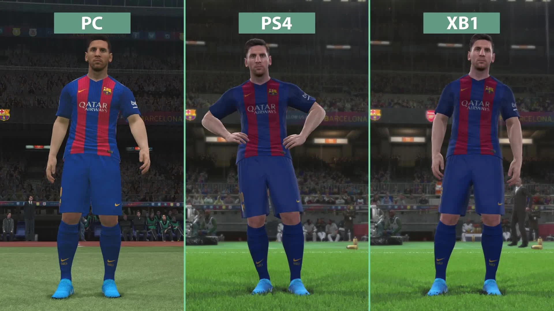 Pro Evolution Soccer 2017 - Сравнение графики PC vs. PS4 vs. Xbox One (Candyland)